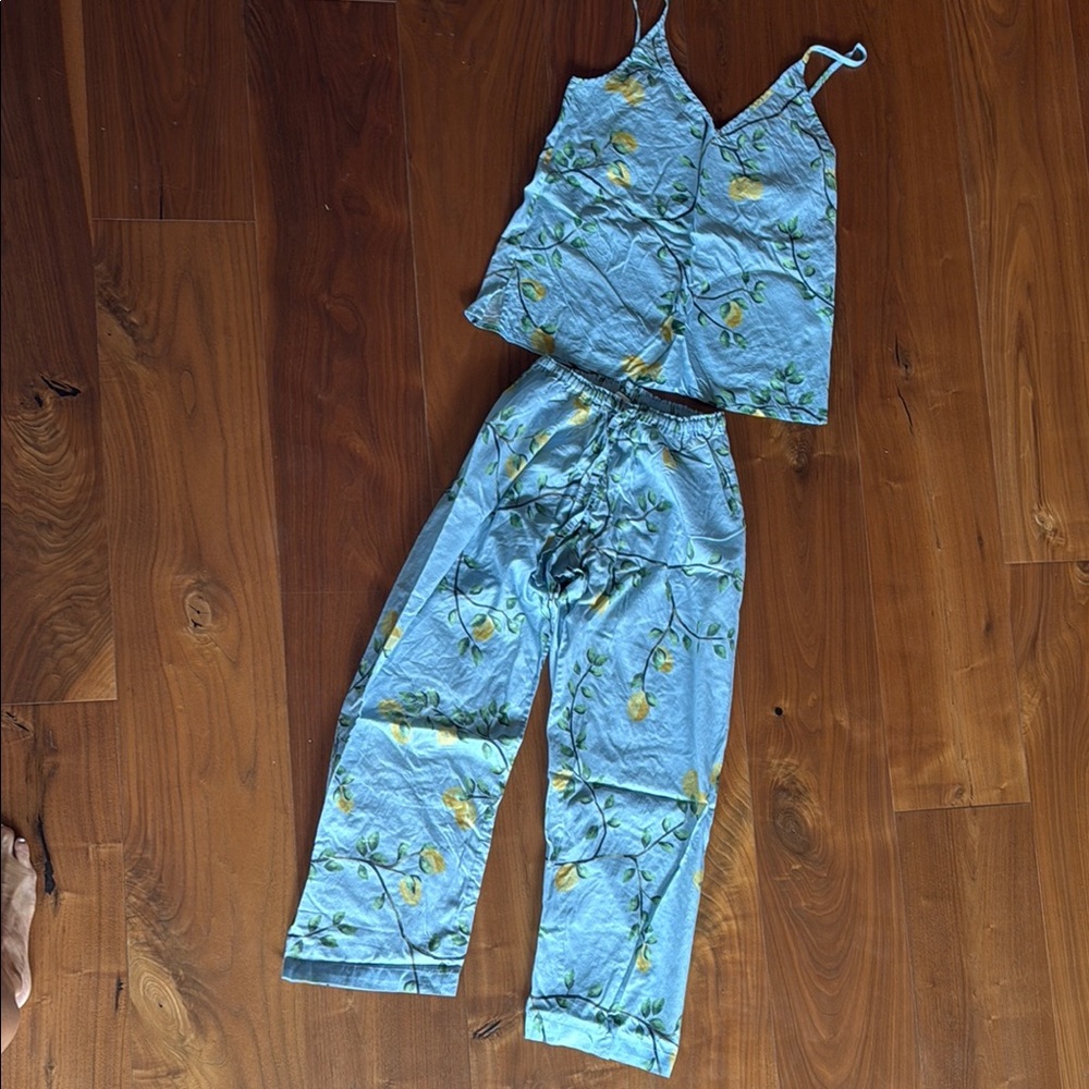 POUR LES FEMMES / Cotton Amalfi Pajamas / Matching Set XS